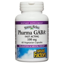Natural Factors Stress-Relax Pharma GABA 100 mg, Non-Drowsy Stress Support for Relaxation and Mental Focus, 60 Vegetarian Capsules