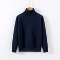 thumbnail image 2 of BOBOGOJP Girls Pullover Sweaters Oversized Long Sleeve Turtleneck Knit Sweater Casual School Tops Navy for Size 4-5 Years, 2 of 3