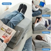 KingPavonini Adjustable Leg Elevation Pillows for Swelling, Cooling Gel Memory Foam Wedge Pillows for after Surgery, Sciatica Back Knee Hip Ankles Pain Relief