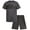 Castlerock/Black, variant on Boys Athletic Shorts Set - 2 Piece Short Sleeve T-Shirt and Quick Dry Gym Shorts Set (8-12)