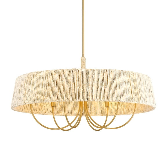 Minka Lavery 3606 Hellia 6 Light 36" Wide Multi Light Pendant - Brass