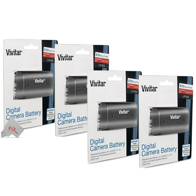 Quatre Paquets de Batterie de Remplacement pour Canon LP-E6