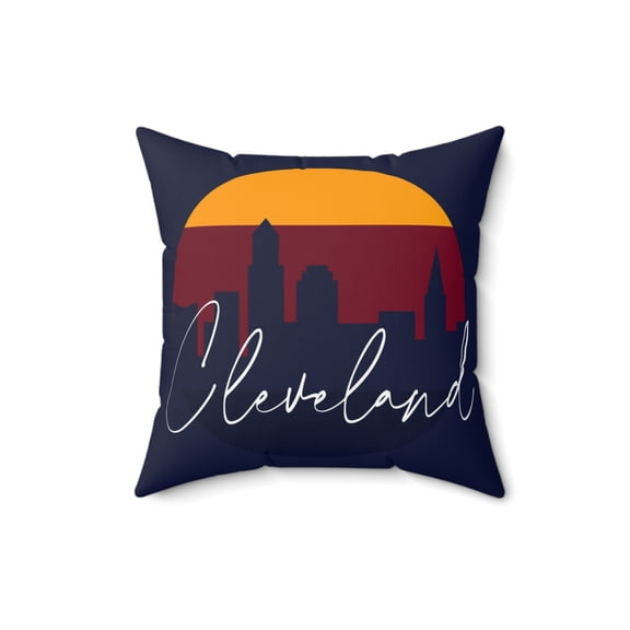 Cleveland City Skyline Pillow - Double Sided Square Pillow