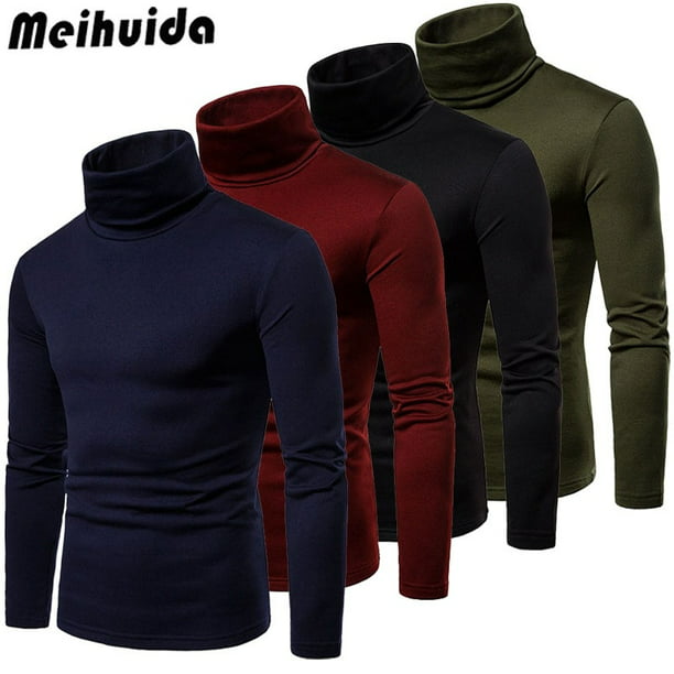 Mens Thermal Cotton Turtle Neck Skivvy Turtleneck Sweaters Stretch ...