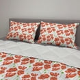 thumbnail image 2 of Anemone Flower Comforter & Sham Bedding Set, Doodle Style Poppy Anemone Field in Full Blossom May Flowers, 3 pcs Duvet Set Microfiber Filling Quilt, 5 Sizes, Orange White Lime Green, by Ambesonne, 2 of 4