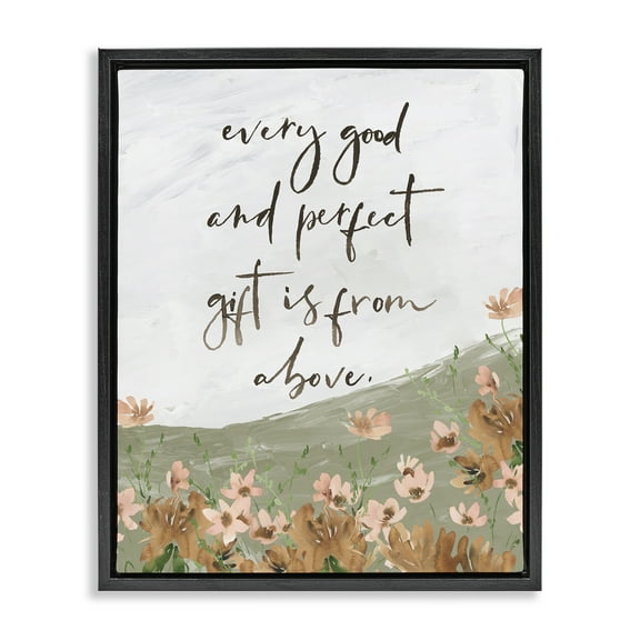Stupell Industries Gifts From Above Religious Painting Black Floater Framed Art Print Wall Art, 17 x 21
