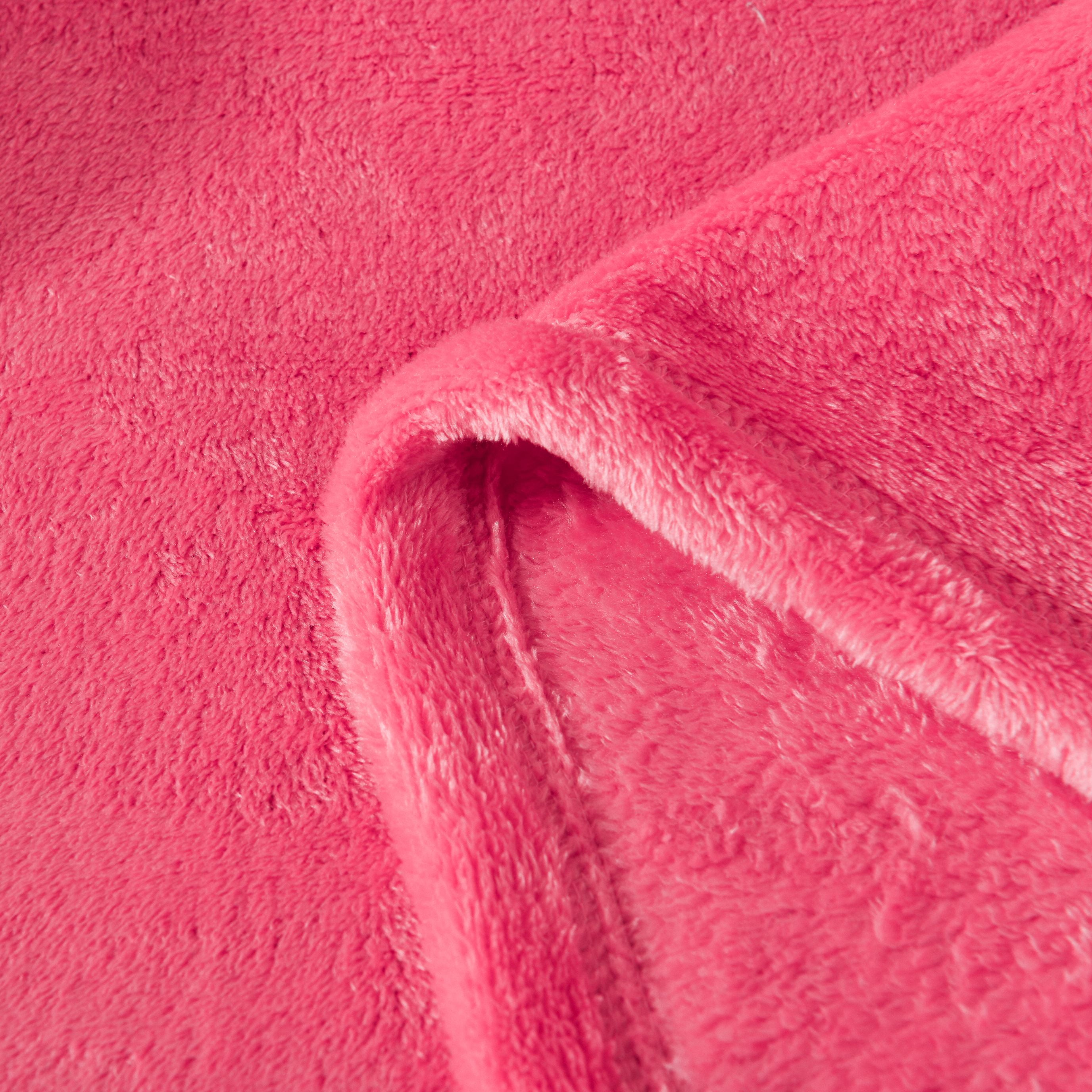 Mainstays Oversized Plush Throw with Poms, Bewitching Coral, 50"x70"