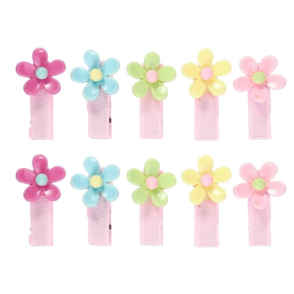 Unique Bargains 1 Set Flower Shape Hair Clips Girl Hairpins Cartoon Fabric Hair Clips Colorful Hair Pins for Women Girls