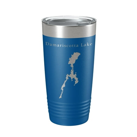 

Damariscotta Lake Map Tumbler Travel Mug Insulated Laser Engraved Coffee Cup Maine 20 oz Royal Blue