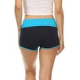 thumbnail image 2 of Sakkas Breauna Short Two Tone Fold-Over Waistband Active Dolphin Train Yoga Shorts - Turquoise / Navy - Large, 2 of 4