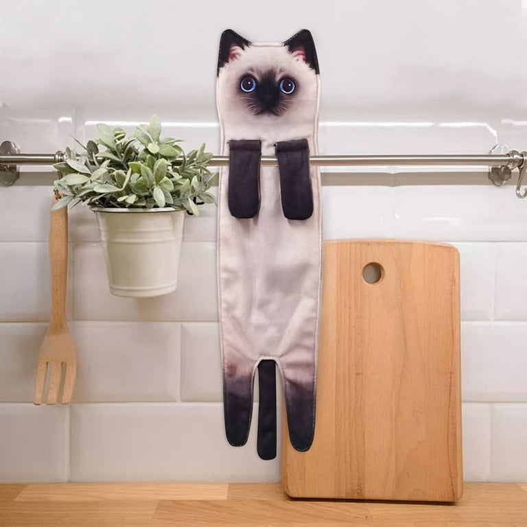  Hawgiman Hand Towels for Bathroom Kitchen,Cute Cat Quick-Dry  Hanging Hand Towels Decorative for Bathroom Face Towels,Funny Gifts for Cat  Lovers (Grey) : Home & Kitchen