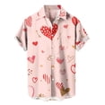thumbnail image 3 of Camisa casual de moda para hombre con estampado 3D de patrón de amor y solapa estilo hawaiano, manga corta, ropa de playa transpirable, 3 of 5