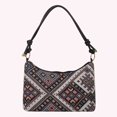 thumbnail image 4 of 8115 Bolso Hombro Mujer Bordado Étnico Bohemio Casual Floral Pastoral Bolso Axila (geometría Negro), 4 of 9