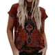 thumbnail image 1 of Gibobby Camiseta de manga corta para mujer Top de verano para mujer, camisas de manga corta con cuello en V, camiseta estampada, camisetas informales, camiset(Rojo,XL), 1 of 5