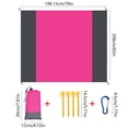 thumbnail image 3 of Outdoor Camping Picnic Beach Mat, Waterproof Foldable Checkered Blanket with Pockets, Hot Pink, 200x210cm, 3 of 6