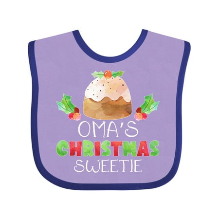 

Inktastic Oma s Christmas Sweetie with Holiday Cake and Holly Boys or Girls Baby Bib