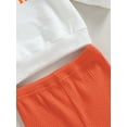 thumbnail image 6 of Toddler Girls Halloween Pants Set, Letters Print Sweatshirt with Elastic Waist Flare Pants, 6 of 7