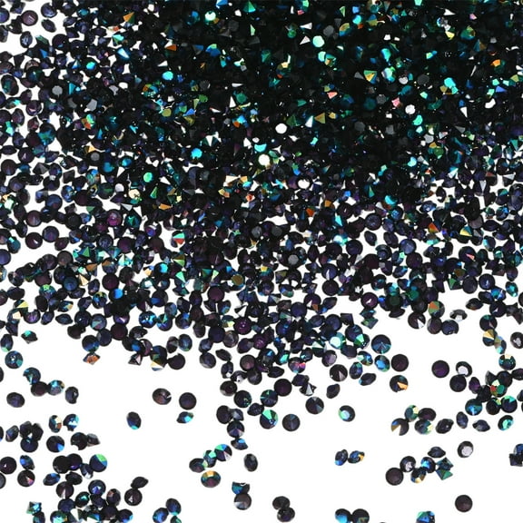 42000-Pack Acrylic Diamonds, 0.08 Inch/2mm Wedding Table Scatter Confetti Crystals, Acrylic Diamonds Gems [Black AB]