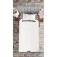 thumbnail image 3 of Ambesonne Abstract Quilted Bedspread Set 2 Pcs, Folkloric Oriental Curls, Twin Size, White and Black, 3 of 3