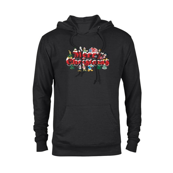 Disney Mickey & Friends Holidays Snow-Capped Merry Christmas - Pullover Hoodie for Adults - Customized-Black