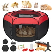 Magicfly Chicken Brooder Box for Chick Starter Kit with Heating Plate ,Playpen, Feeder, Waterer, Perch & Veggie Hanger for Indoor/Outdoor Use