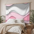 thumbnail image 3 of Pink Gray Ombre Large Tapestry for Bedroom Wall Hanging Tapestry, Geometric Modern Abstract Moire Art Ceiling Backdrop Tapestries Poster Blanket Wall Decor for Teens Room Living Room Dorm 85" x 90", 3 of 8