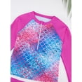 thumbnail image 4 of GYRATEDREAM Girls Swimsuit UPF 50+ UV Two Piece Long Sleeve Swimwear Zipper Rash Guard + Shorts Sets 3-10 Years, 4 of 9