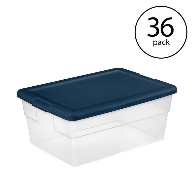 16 Quart Clear Storage Bins, Plastic Tubs with Lids for Storage, 2-Pack