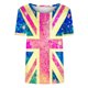 thumbnail image 5 of Fiudx Liquidación de Ofertas Flash Top/Camisa de Manga Corta con Cuello Redondo y Estampado de Bandera Del Reino Unido para Mujer, 5 of 5