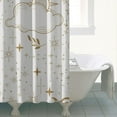 thumbnail image 4 of Witchy Aesthetic Shower Curtain with Gothic Moon Star Sun Design, Waterproof Celestial Spiritual Fabric Curtain for Bathroom, Airbnb, Dorm Room or Seasonal Astrology Decor, with Hooks, 4 of 5