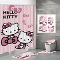 thumbnail image 1 of Fabricantes de fuentes de comercio electrónico transfronterizo Impresión digital 3D Cortina de ducha de baño de poliéster impermeable Hello Kitty Serie 3 fabricantes directos, 1 of 5