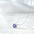 thumbnail image 4 of Gem Stone King 18K White Gold Pendant Necklace 0.90 Ct Round Blue Tanzanite, 4 of 4