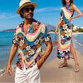 thumbnail image 2 of KUIFORTI Spring Couple Matching Outfits Bohemian Flower 4-Way Stretch Husband Wife Matching Outfits Gifts for Couples Slit Design Soft and Comfortable Quick-dry Lightweight, 2 of 7