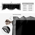 thumbnail image 5 of Black Geometric Tie Up Valance Curtains for Windows, Kitchen Curtains Window Shades, Country Farm Traditional Chinese Tile Light Filtering Roman Curtain Valances for Bedroom/Bathroom/Cafe 60"x18", 5 of 9
