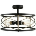 thumbnail image 5 of Globe Electric Denali 3-Light Matte Black Flush Mount Ceiling Light with Brass Accents, 60869, 5 of 5