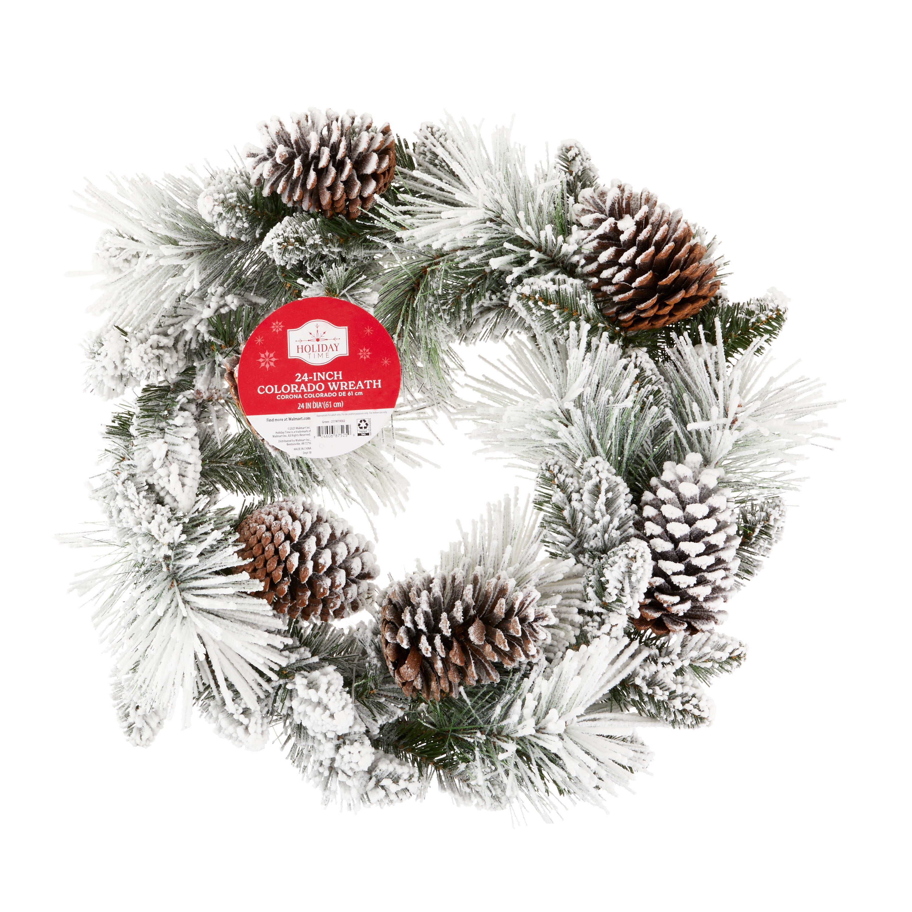 Walmart flocked christmas wreath Clearance