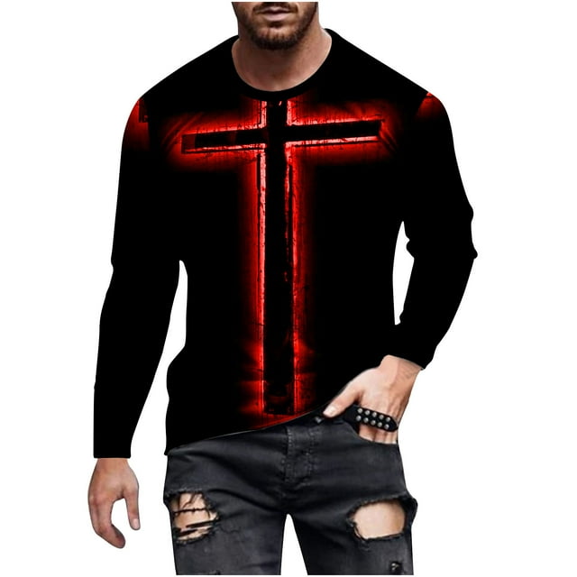 Birdeem T-Shirts à Manches Longues pour Hommes, T-Shirts Décontractés à Col Rond, Chandail à Manches Longues, T-Shirt à Rayures Imprimées, Blouse, Hauts, T-Shirts à Manches Longues pour Hommes