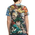 thumbnail image 2 of Anime Boku No Hero Youth Unisex T-Shirt Crewneck Short Sleeve Double-Sided Print Tee Shirts Top For Boys Girls Kid Teen Small, 2 of 6