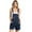Navy, variant on Wasabi & Mint Women's Lounge Relax Fit Short Sleeve Crop Jumpsuit