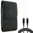 thumbnail image 1 of Case Belt Clip w 10ft Long USB-C Cable for Samsung Galaxy S22 Ultra,S22 S21 Ultra,S21 S20 Ultra,S20 Plus,Ultra Fan Edition - Leather Holster Cover, PD Fast Charger Cord Power Wire, 1 of 11
