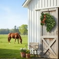 thumbnail image 5 of Fuebueo Christmas Gifts,2026 New Horse Head Wreath – Rustic Farmhouse Equestrian Door Decor, Handmade Horse Head Christmas Wreath, Faux Plant Decor with Red Ribbon for Farmhouse, Porch Decoration, 5 of 8