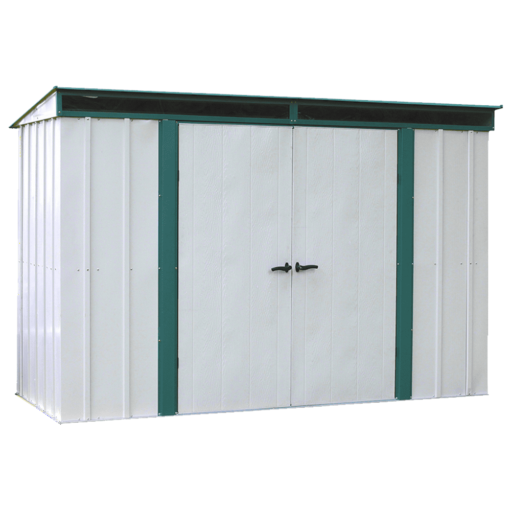 Steel Storage Shed 10 x 4 ft. Pent Roof Galvanized Meadow Green ...