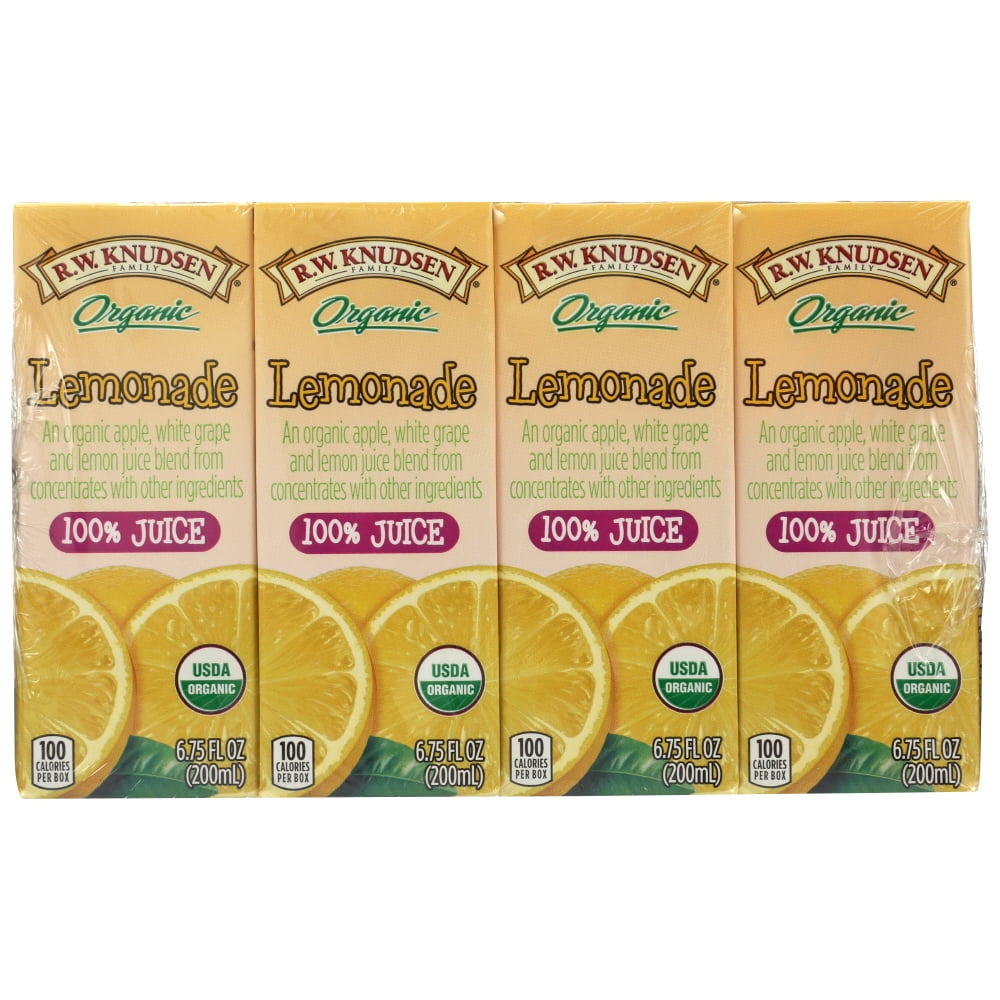 Rw Knudsen Juice, Organic Lemonade Juice Box, 4 Each