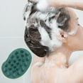 thumbnail image 2 of Unique Bargains 1 Pc Bean Shape Hair Shampoo Brush for Head Massage 3.7"x2.56"x2.68" Green, 2 of 6