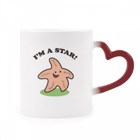 

Starfish Life Ocean Star Art Deco Fashion Heat Sensitive Mug Red Color Changing Stoneware Cup