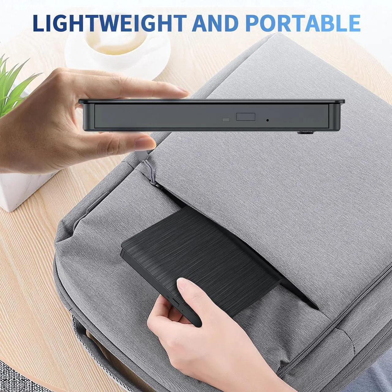 External Blu-ray Drive, Portable Blu-ray Player & CD DVD Burner USB 3.0 & Type-C BD/DVD/CD Reader, Plug and Play, Lightweight for Windows/Mac/Linux (2 in 1)