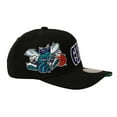 thumbnail image 2 of Men's Mitchell & Ness  Black Charlotte Hornets Busted Logo Wordmark Wrap-Around Pro Pinch Adjustable Hat, 2 of 4