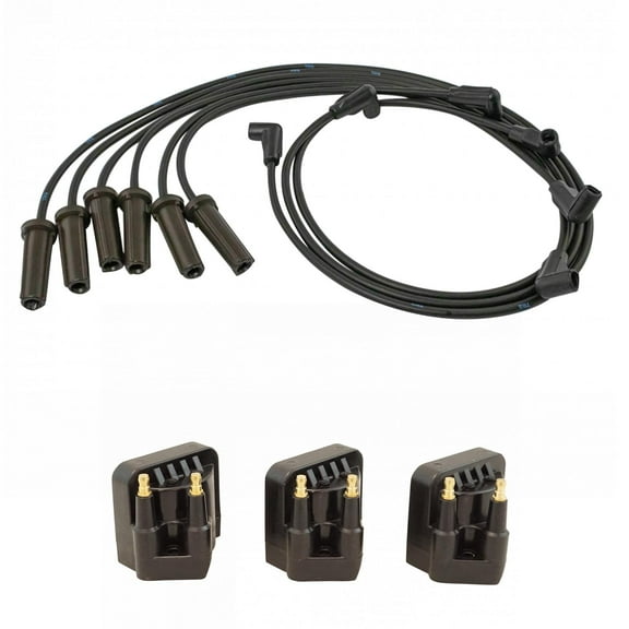 TRQ Engine Ignition Coil & Spark Plug Wire Kit Set Direct fit for Chevy Buick ICA65474