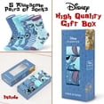 thumbnail image 4 of Calcetines Disney para mujer, novedosos, suaves para pantorrillas, 5 unidades, puntadas azules, 4 of 6