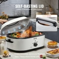 thumbnail image 3 of VEVOR Electric Roaster Oven, 26 lb 22 QT Turkey Roaster Oven with Self-Basting Lid, Roaster Oven with Removable Pan, Defrost & Warm Function, Adjustable Temperature, Visible & Self-basting Lid, White, 3 of 9